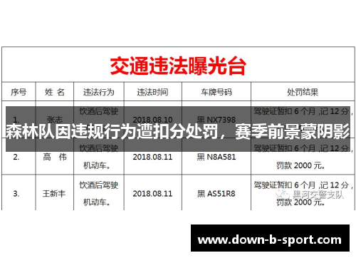 森林队因违规行为遭扣分处罚，赛季前景蒙阴影